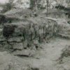 Přemilovice - stará tvrz | zdivo tvrze během archeologického průzkumu roku 1937
