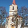 Žalmanov - kostel Nanebevzetí Panny Marie | vstupní průčelí kostela Nanebevzetí Panny Marie v Žalmanově - březen 2017