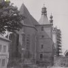 Žlutice - kostel sv. Petra a Pavla | závěr kostela od východu během rekonstrukce v roce 1983, zdroj: archiv Muzea Karlovy Vary
