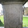Horní Blatná - sloup se sochou sv. Jana Nepomuckého | latinský nápis a datace opravy objektu - duben 2010