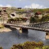 Bohatice - kaple Panny Marie | obecní kaple Panny Marie u starého železného mostu do Drahovic na kolorované pohlednici z doby kolem roku 1928