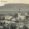 Luka - kostel sv. Vavřince | farní kostel sv. Vavřince na historické pohlednici vsi Luka z doby kolem roku 1910