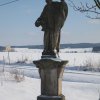 Štědrá - socha sv. Františka Xaverského | zchátralá socha sv. Františka Xaverského - leden 2010