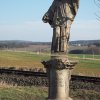 Štědrá - socha sv. Františka Xaverského | přední strana sochy sv. Františka Xaverského - březen 2016