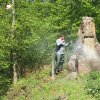 Lipoltov - pomník obětem 1. světové války | čištění zchátralého pomníku obětem 1. světové války v Lipoltově tlakovou vodou - květen 2018