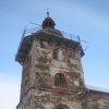 Kobylé - kostel Povýšení sv. Kříže | jižní průčlí věže kostela - prosinec 2012
