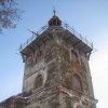 Kobylé - kostel Povýšení sv. Kříže | věž kostela od severozápadu - prosinec 2012