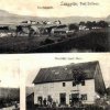 Dlouhá (Langgrün) | škola a obchod Josefa Heina na pohlednici patrně z roku 1910