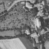 Radnice - kostel sv. Jakuba Většího | vyhořelý kostel sv. Jakuba Většího bez zastřešení věže na snímku vojenského leteckého mapování z roku 1952