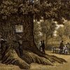 Dalovice - Körnerův dub | Körnerův dub na historické polygrafii z konce 19. století