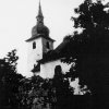 Tureč - kostel sv. Jiří | zvonová věž kostela od jihovýchodu před rokem 1945