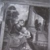 Luka - kaple sv. Anny | malba Anna učí dceru Marii na zábradlí kruchty hřbitovní kaple na snímku z počátku 90. let 20. století
