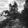 Rozhledna na Klínovci | hotel s vyhlídkovou věží na historické pohlednici z roku 1908
