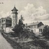 Jáchymov - rozhledna na Klínovci | hotel s rozhlednou na Klínovci na pohlednici z roku 1915