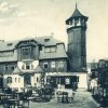 Jáchymov - rozhledna na Klínovci | kavárna u horského hotelu v době před rokem 1929
