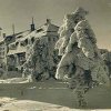 Jáchymov - rozhledna na Klínovci | zimní fotografie horského hotelu v době pře rokem 1929