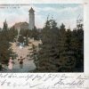 Rozhledna na Klínovci | rozhledna na historické pohlednici z počátku 20. století