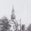 Karlovy Vary - kostel sv. Lukáše | kostel sv. Lukáše na perokresbě H. Grumbacha ze 20. let 20. století