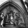 Horní Hrad - kaple sv. Michaela Archanděla | tympanon portálu se sousoším Panny Marie před devastací