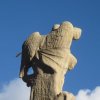 Nejdek - sloup se sochou sv. Michaela Archanděla | zadní strana sochy světce - únor 2011