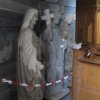 Hroznětín - sousoší Panny Marie, sv. Alžběty a sv. Maxmiliána | restaurované plastiky sousoší v interiéru kostela sv. Petra a Pavla - září 2013