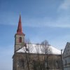 Otročín - kostel sv. Michaela Archanděla | západní průčelí kostela - únor 2011