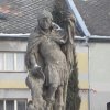 Toužim - sloup se sochou Panny Marie (Madona) | socha sv. Floriána - únor 2011