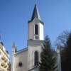 Karlovy Vary - evangelický kostel sv. Petra a Pavla | vstupní průčelí kostela - březen 2011
