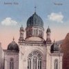 Karlovy Vary - synagoga | vstupní průčelí synagogy na pohlednici z doby před rokem 1938
