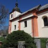 Nahořečice - kostel sv. Václava | jižní průčelí kostela sv. Václava v Nahořečicích - duben 2023