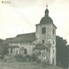 Nahořečice - kostel sv. Václava | zchátralý kostela sv. Václava od severozápadu v roce 1970