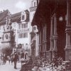 Karlovy Vary - sloup se sousoším Nejsvětější Trojice | sloup se sousoším Nejsvětější Trojice na konci 19. století