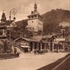 Karlovy Vary - sloup se sousoším Nejsvětější Trojice | sloup se sousoším Nejsvětější Trojice v době kolem roku 1905