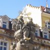 Karlovy Vary - sloup se sousoším Nejsvětější Trojice | sousoší Nejsvětější Trojice - březen 2011