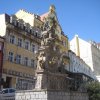 Karlovy Vary - sloup se sousoším Nejsvětější Trojice | trojiční morový sloup - březen 2011