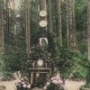Karlovy Vary - lesní pobožnost | původní obrázek Panny Marie zavěšený na stromě na pohlednici z roku 1905
