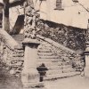 Kozlov - sousoší Nejsvětější Trojice | sousoší Nejsvětější Trojice a socha sv. Mořice v Kozlově na historické fotografii z roku 1935