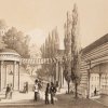 Karlovy Vary - pavilon Tereziina pramene | pavilon Tereziina pramene na Wilhardově litografii z roku 1860