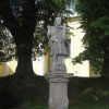 Andělská Hora - socha sv. Jana Nepomuckého | přední strana obnovené plastiky - září 2011