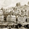 Karlovy Vary - Becherovo divadlo | tzv. Becherovo divadlo na rytině z doby kolem roku 1790