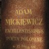 Karlovy Vary - busta Adama Mickiewicze | nápis na podstavci - říjen 2011
