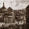 Karlovy Vary - Zámecká kolonáda | Zámecká kolonáda na rytině od J. Schäflera z roku 1857