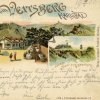 Olšová Vrata - rozhledna na Vítkově hoře | Vítkova hora na kolorované pohlednici z roku 1900