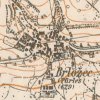 Brložec - železný kříž | železný kříž u Brložce na výřezu mapy topografické sekce 3. vojenského mapování z 20. let 20. století