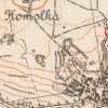 Brložec - železný kříž | železný kříž při cestě z Brložce do Přestání na výřezu mapy topografické sekce 3. vojenského mapování z 20. let 20. století
