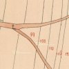 Lachovice - železný kříž | železný kříž při křižovatce cest na výřezu císařského otisku mapy stabilního katastru obce Lachovice z roku 1841