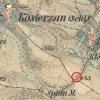 Nahořečice - železný kříž | železný kříž na rozcestí při silnici do Libkovic na výřezu mapy 3. františko-josefského vojenského mapování z roku 1879
