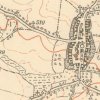 Močidlec - pamětní kříž | pamětní kříž u Močidlce na výřezu mapy topografické sekce 3. vojenského mapování z 20. let 20. století