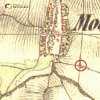 Močidlec - Louschkův kříž | Louschkův kříž na rozcestí cest na výřezu mapy 2. vojenského františkovo mapování z roku 1846