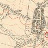 Močidlec - Louschkův kříž | Louschkův kříž na rozcestí cest na výřezu mapy topografické sekce 3. vojenského mapování z 20. let 20. století